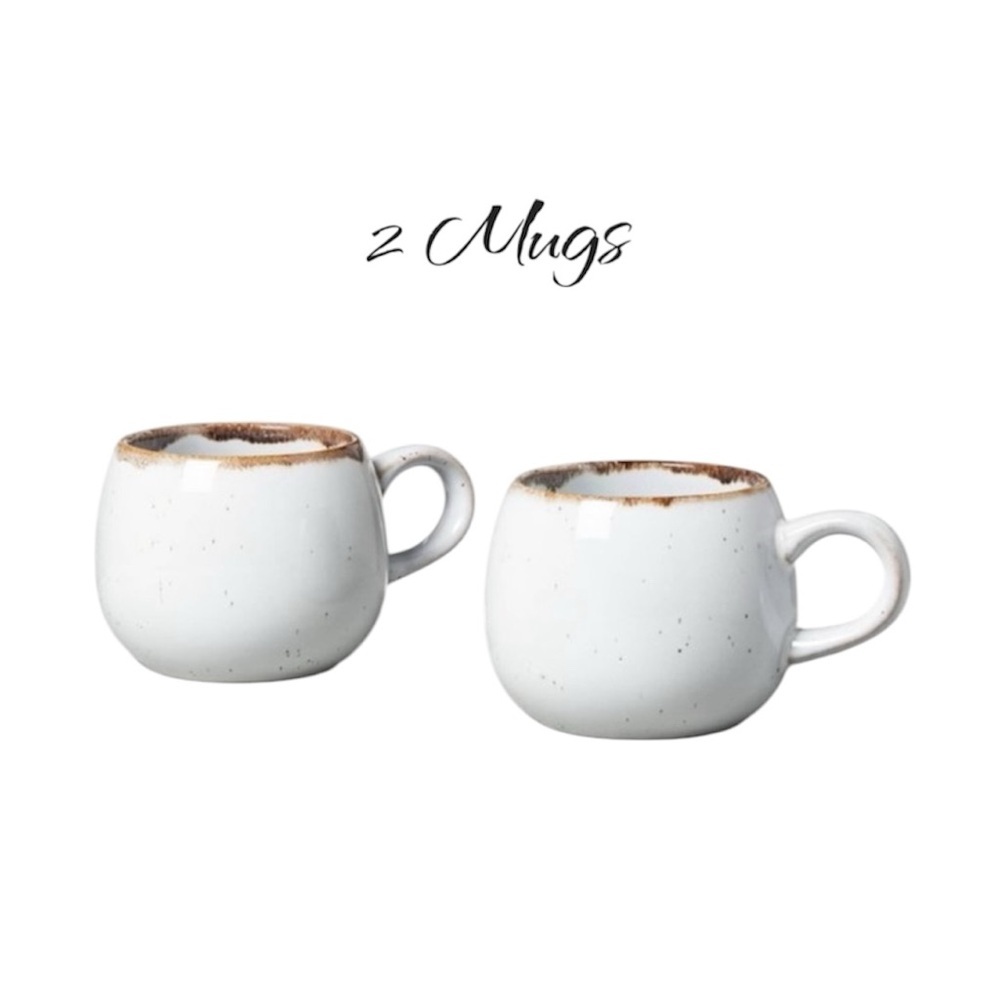 Hearth & Hand 2pc 10oz Stoneware Reactive Glaze Round Mug Set Cream